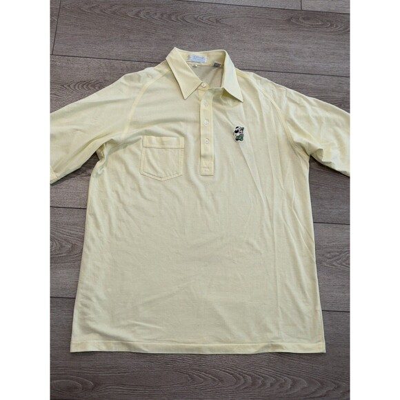 Walt Disney Fashions Mickey Mouse Golf Polo Shirt Yellow Mens XL Preppy Vintage - Picture 2 of 7